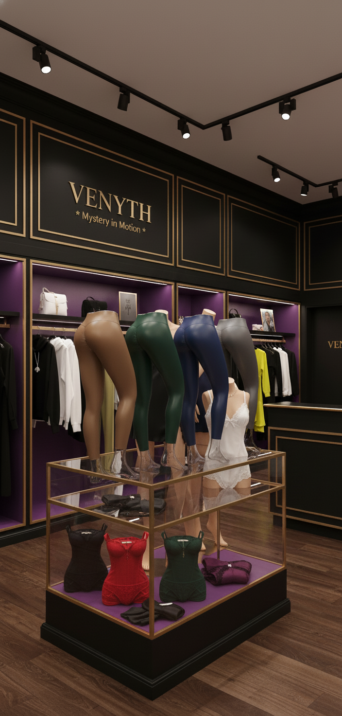 🤎🔮 VENYTH Cosmic Curve – High-Rise Leather Look Leggings – Ladies 🔮🤎™️