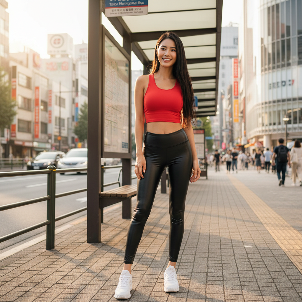 🤎🔮 VENYTH Cosmic Curve – High-Rise Leather Look Leggings – Ladies 🔮🤎™️